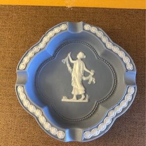 Portland Blue Jasperware Ashtray/Trinket Dish - Wedgwood Style
